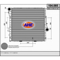 104.085 AHE Радиатор, охлаждение двигателя