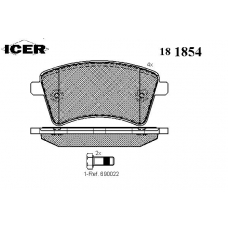 181854 ICER Комплект тормозных колодок, дисковый тормоз