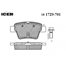 181729-701 ICER Комплект тормозных колодок, дисковый тормоз