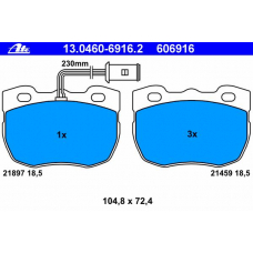 13.0460-6916.2 ATE Комплект тормозных колодок, дисковый тормоз