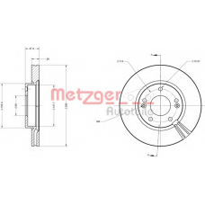 6110076 METZGER Тормозной диск