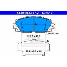 13.0460-5617.2 ATE Комплект тормозных колодок, дисковый тормоз