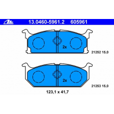 13.0460-5961.2 ATE Комплект тормозных колодок, дисковый тормоз