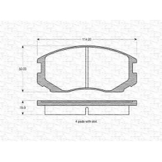 363702160743 MAGNETI MARELLI Комплект тормозных колодок, дисковый тормоз