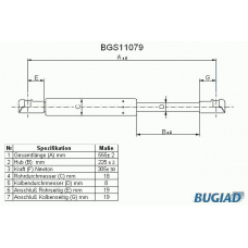 BGS11079 BUGIAD Газовая пружина, крышка багажник