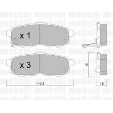 22-0735-0 METELLI Комплект тормозных колодок, дисковый тормоз