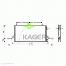 94-6264 KAGER Конденсатор, кондиционер