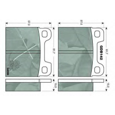 GDB142 TRW Комплект тормозных колодок, дисковый тормоз