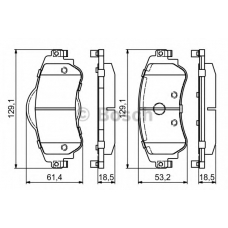 0 986 494 690 BOSCH Комплект тормозных колодок, дисковый тормоз