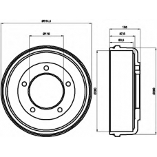 8DT 355 300-451 HELLA Тормозной барабан