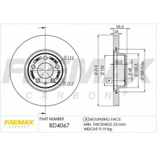 BD-4067 FREMAX Тормозной диск