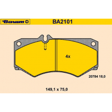 BA2101 BARUM Комплект тормозных колодок, дисковый тормоз