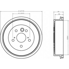 8DT 355 300-031 HELLA Тормозной барабан