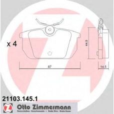21103.145.1 ZIMMERMANN Комплект тормозных колодок, дисковый тормоз