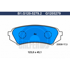 B1.G120-5279.2 GALFER Комплект тормозных колодок, дисковый тормоз