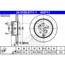 24.0109-0711.1 ATE Тормозной диск