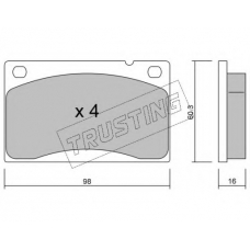 006.0 TRUSTING Комплект тормозных колодок, дисковый тормоз