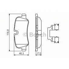 0 986 494 636 BOSCH Комплект тормозных колодок, дисковый тормоз