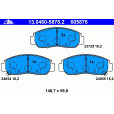 13.0460-5878.2 ATE Комплект тормозных колодок, дисковый тормоз
