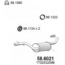 58.6021 ASSO Средний глушитель выхлопных газов