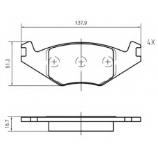 K600500 Vema Комплект тормозных колодок, дисковый тормоз