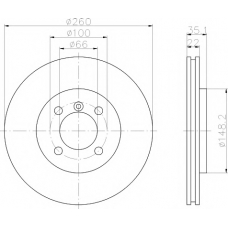 8DD 355 100-651 HELLA PAGID Тормозной диск