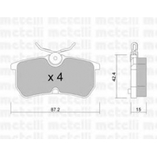 22-0317-0 METELLI Комплект тормозных колодок, дисковый тормоз