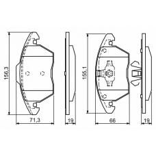 0 986 424 825 BOSCH Комплект тормозных колодок, дисковый тормоз