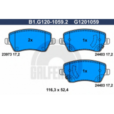 B1.G120-1059.2 GALFER Комплект тормозных колодок, дисковый тормоз