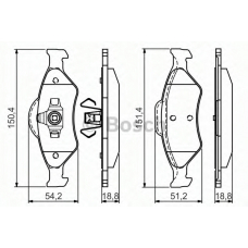 0 986 495 019 BOSCH Комплект тормозных колодок, дисковый тормоз