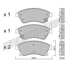 855.0 TRUSTING Комплект тормозных колодок, дисковый тормоз