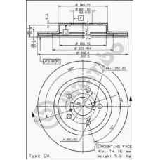 09.7225.10 BREMBO Тормозной диск