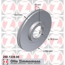 250.1339.00 ZIMMERMANN Тормозной диск