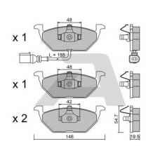 BPVW-1009 AISIN Комплект тормозных колодок, дисковый тормоз