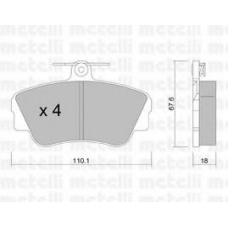 22-0130-0 METELLI Комплект тормозных колодок, дисковый тормоз