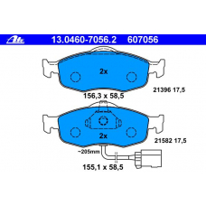 13.0460-7056.2 ATE Комплект тормозных колодок, дисковый тормоз
