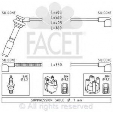 4.8609 FACET Комплект проводов зажигания