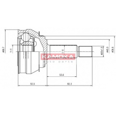 6238 KAMOKA Шарнирный комплект, приводной вал