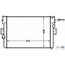 8MK 376 774-421 HELLA Радиатор, охлаждение двигателя