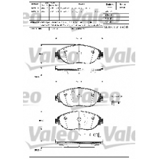 601286 VALEO Комплект тормозных колодок, дисковый тормоз