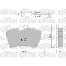 822-646-0K CIFAM Комплект тормозных колодок, дисковый тормоз