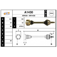 A1430 SNRA Приводной вал