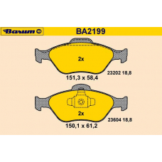 BA2199 BARUM Комплект тормозных колодок, дисковый тормоз