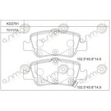 KD2791 ASIMCO Комплект тормозных колодок, дисковый тормоз