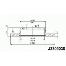 J3305038 NIPPARTS Тормозной диск