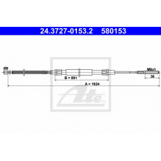 24.3727-0153.2 ATE Трос, стояночная тормозная система