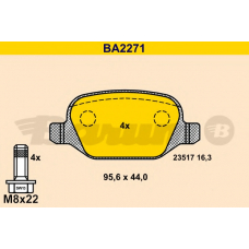 BA2271 BARUM Комплект тормозных колодок, дисковый тормоз