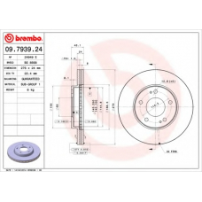 09.7939.24 BREMBO Тормозной диск