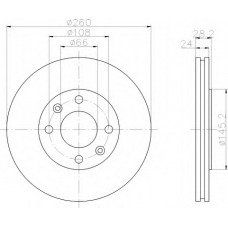 8DD 355 105-021 HELLA Тормозной диск