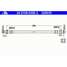 24.5108-0306.3 ATE Тормозной шланг